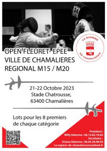 Régional 1 fleuret M15 et M20, open fleuret M9 à M13 et challenge épée seniors @ Stade Chatrousse CHAMALIERES