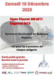 Régional M13, open M9 M11 - fleuret @ Gymnase de Belgique - ROANNE