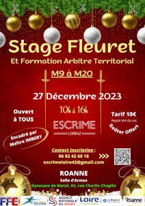 Stage de noel fleuret M9 à M20 @ Salle d'armes ROANNE